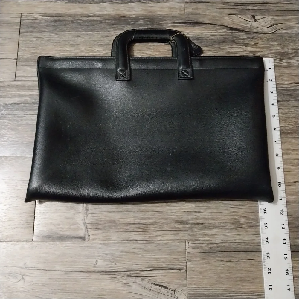 Hazel Faux Vegan Leather Portfolio Laptop Case Black Document Case